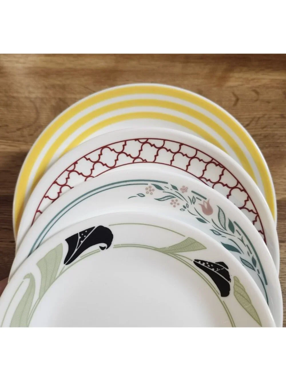 4- Mismatched Corelle Bread, Cake, Side Plates 6.75-7.25
